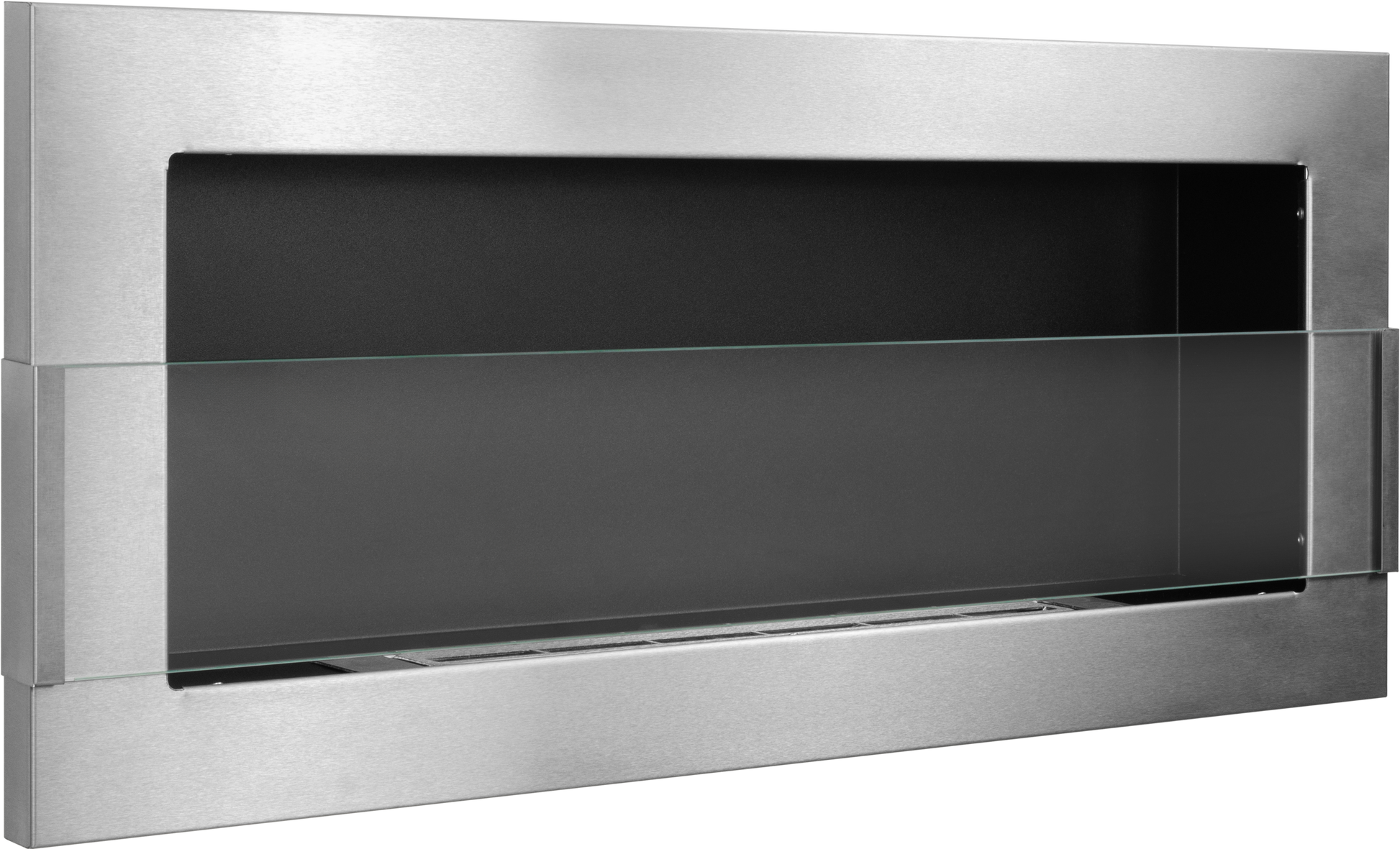 Campo24 Gel- & Wand-Ethanol - Kamin mit Sicherheitsglas - Gelkamin Ethanolkamin - Edelstahl - 90cm