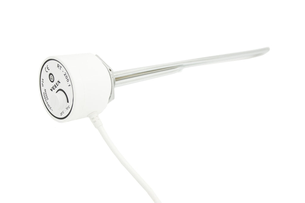 Campo24 Elektro-Heizstab 1500-3000W – Heizpatrone für Boiler, Warmwasserspeicher & Pufferspeicher, Temperaturregelung 25-70°C, IP44, Kupfer-Heizelement, Elektronischer Thermostat