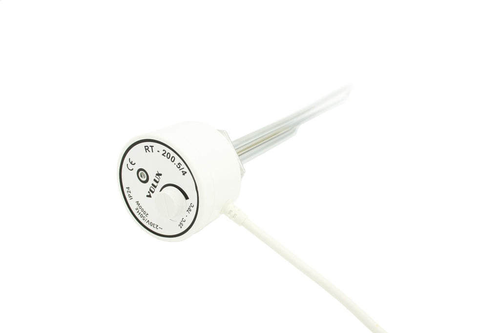 Campo24 Elektro-Heizstab 1500-3000W – Heizpatrone für Boiler, Warmwasserspeicher & Pufferspeicher, Temperaturregelung 25-70°C, IP44, Kupfer-Heizelement, Elektronischer Thermostat