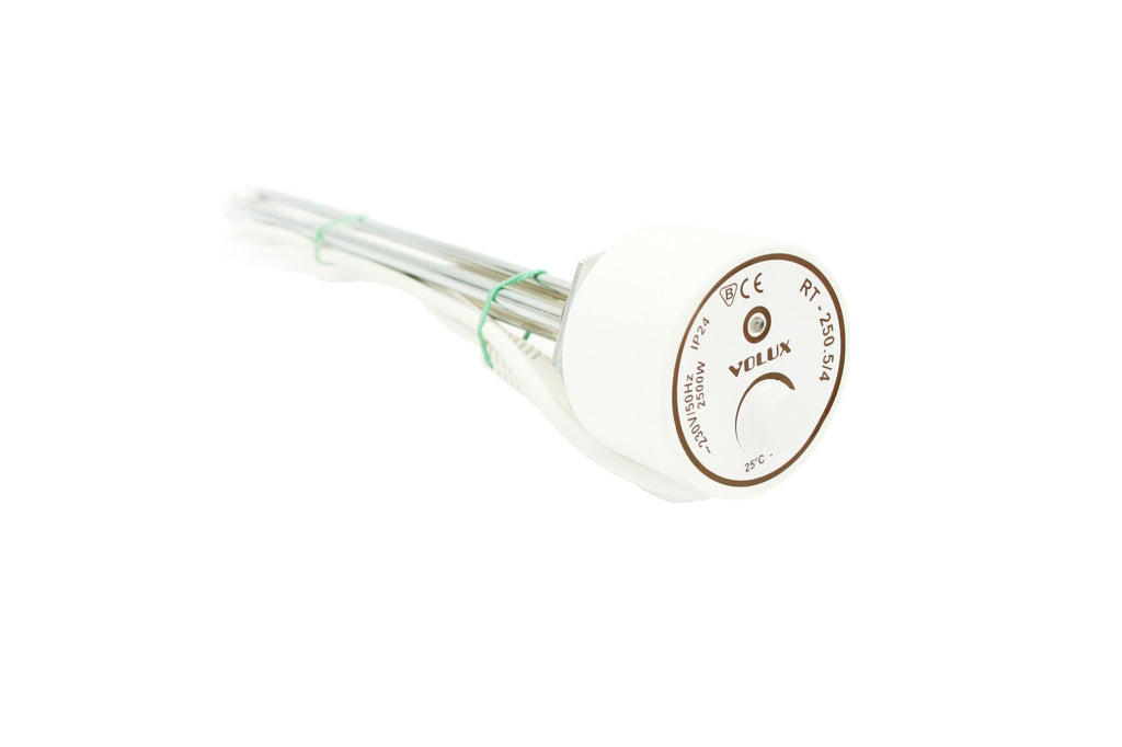 Campo24 Elektro-Heizstab 1500-3000W – Heizpatrone für Boiler, Warmwasserspeicher & Pufferspeicher, Temperaturregelung 25-70°C, IP44, Kupfer-Heizelement, Elektronischer Thermostat