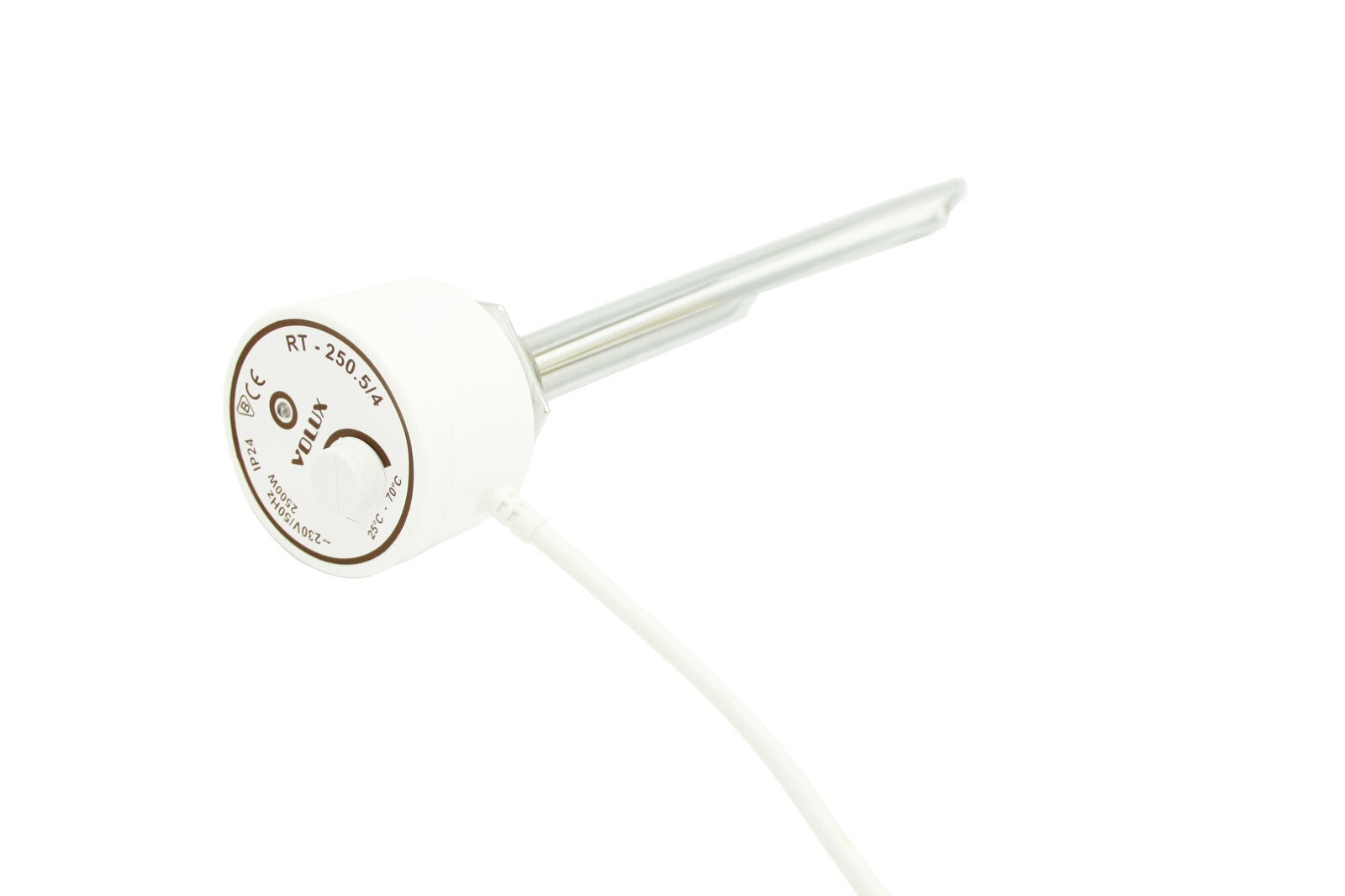 Campo24 Elektro-Heizstab 1500-3000W – Heizpatrone für Boiler, Warmwasserspeicher & Pufferspeicher, Temperaturregelung 25-70°C, IP44, Kupfer-Heizelement, Elektronischer Thermostat