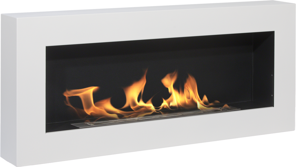 Gel- & Wand-Ethanol - Kamin 90 cm weiß hochglanz Gelkamin Ethanolkamin