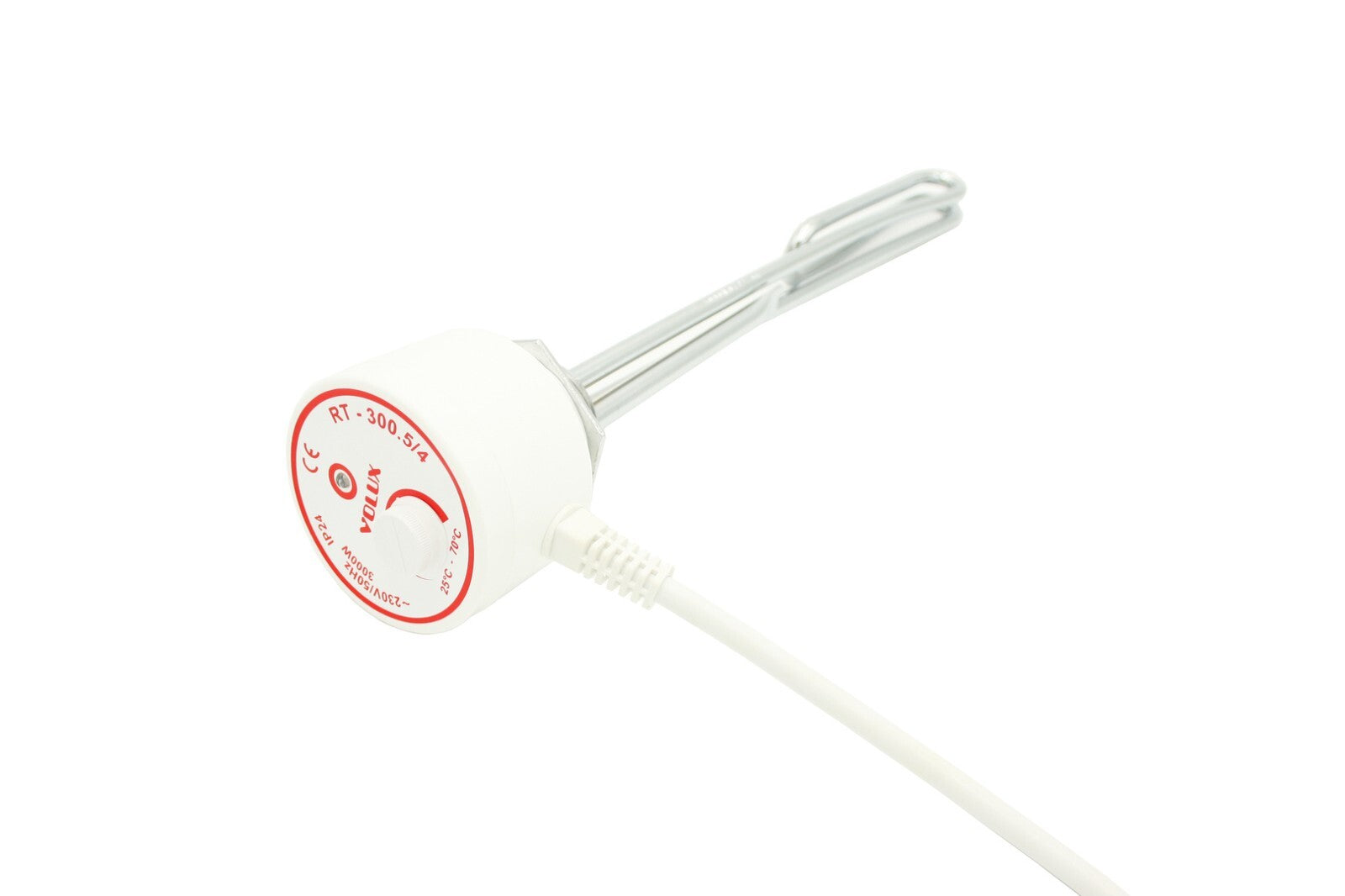 Campo24 Elektro-Heizstab 1500-3000W – Heizpatrone für Boiler, Warmwasserspeicher & Pufferspeicher, Temperaturregelung 25-70°C, IP44, Kupfer-Heizelement, Elektronischer Thermostat