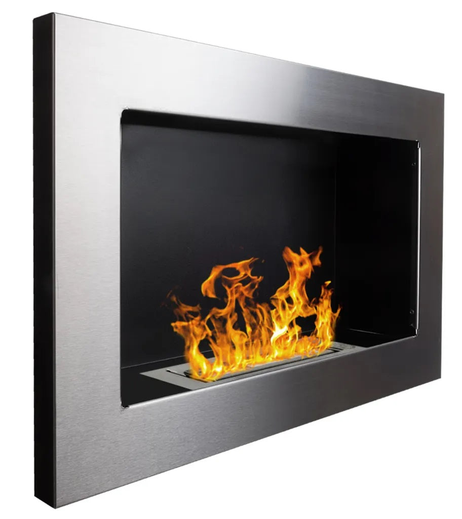 Campo24 gel and wall ethanol fireplace, stainless steel, 65cm