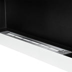 Campo24 - Gel and wall ethanol fireplace, white high gloss, 90 cm