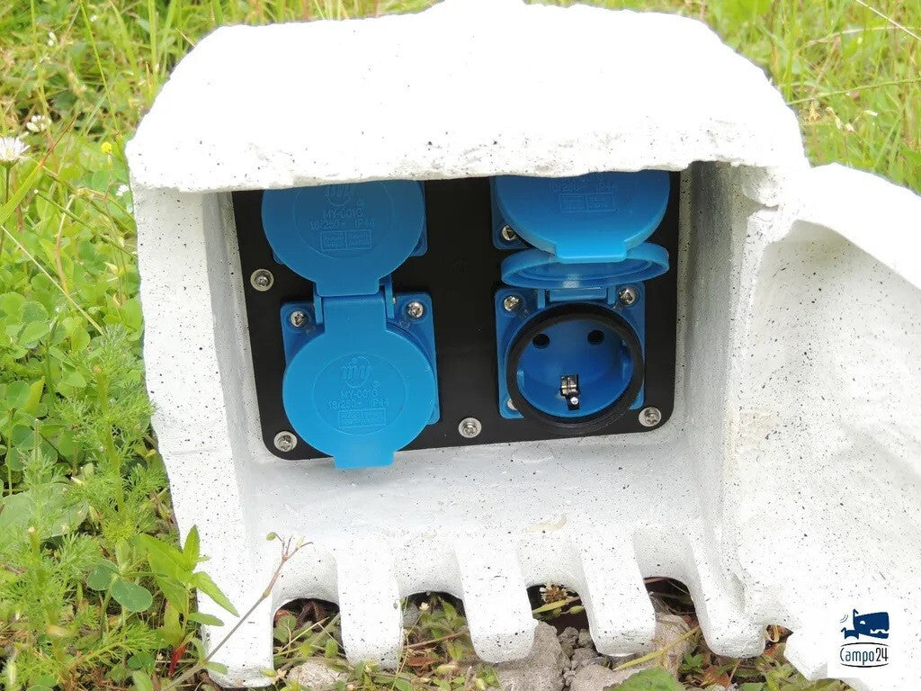 Garten Steckdose Natur-Stein-Optik