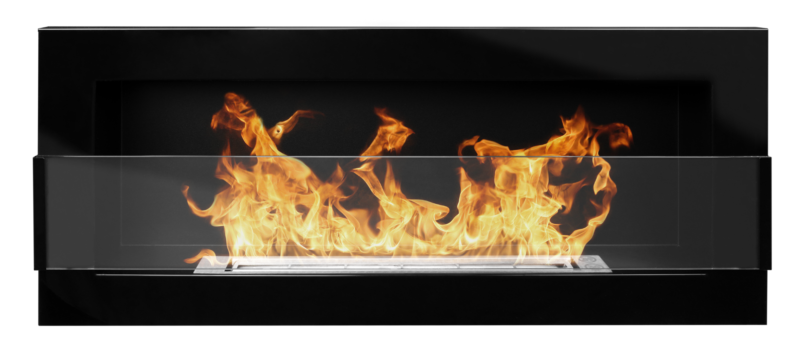 Gel- & Wand-Ethanol - Kamin 90 cm schwarz hochglanz Gelkamin Ethanolkamin