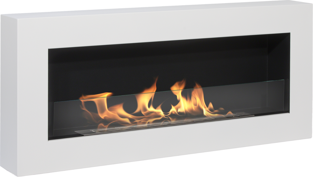 Gel- & Wand-Ethanol - Kamin 90 cm weiß hochglanz Gelkamin Ethanolkamin