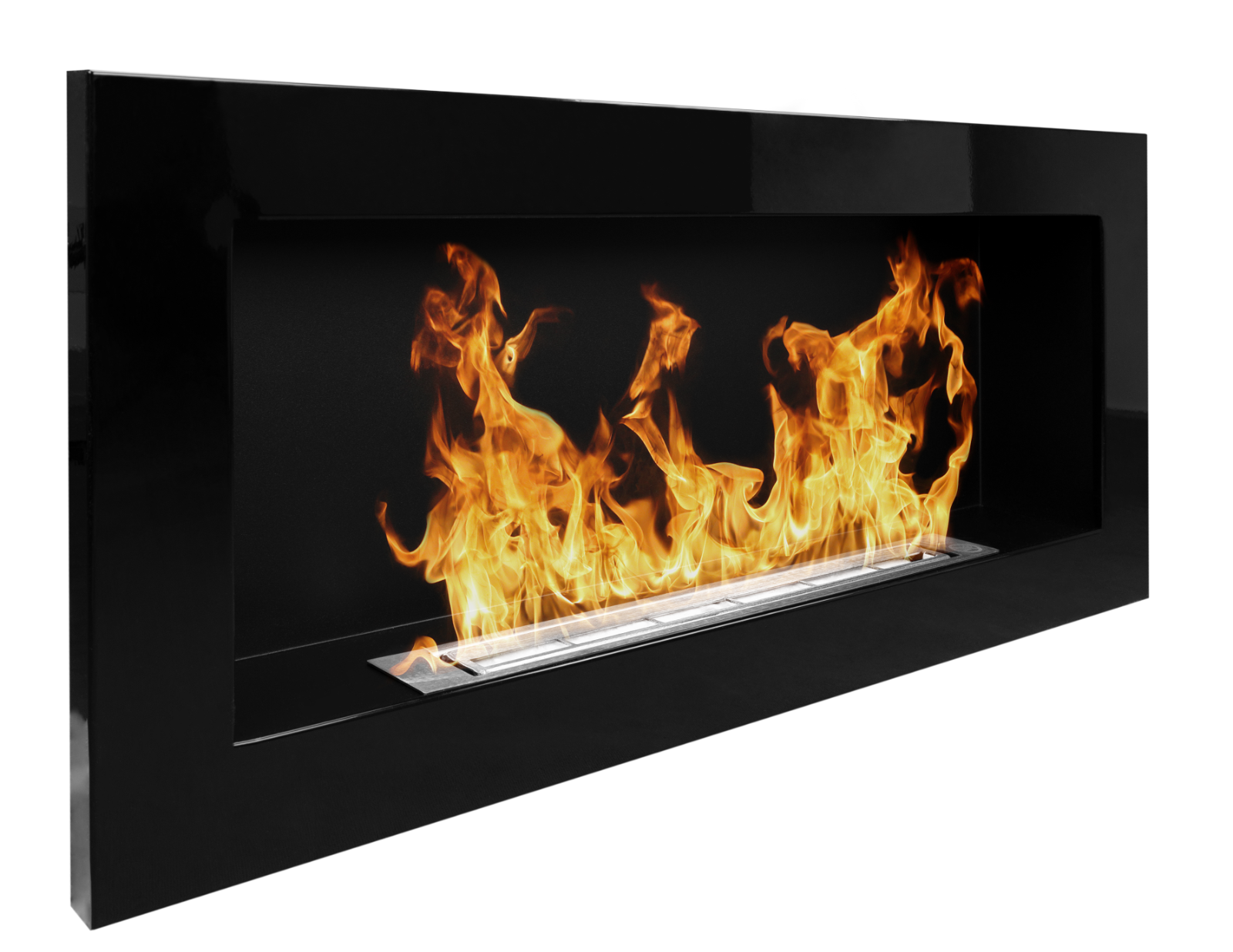 Gel- & Wand-Ethanol - Kamin 90 cm schwarz hochglanz Gelkamin Ethanolkamin