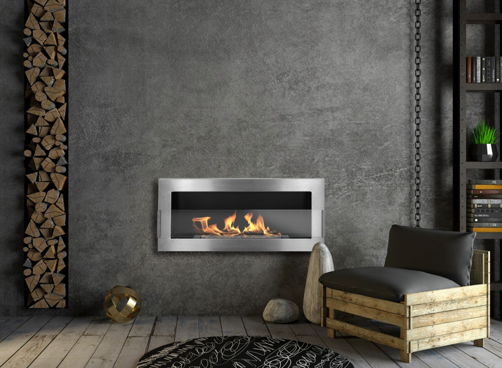 Gel- und Wand - Ethanol - Kamin 65-90cm Gelkamin Ethanolkamin