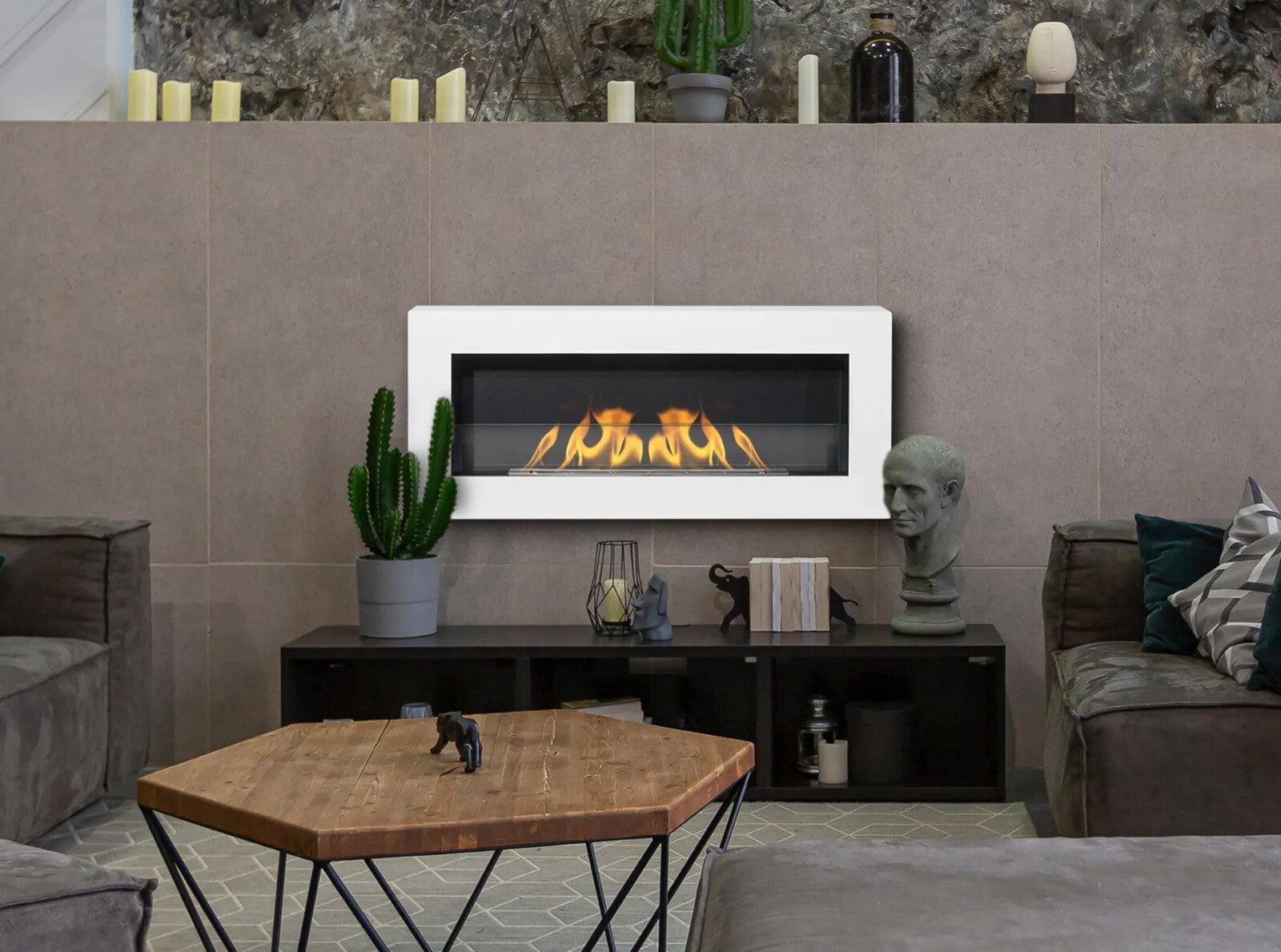 Gel- und Wand - Ethanol - Kamin 65-90cm Gelkamin Ethanolkamin