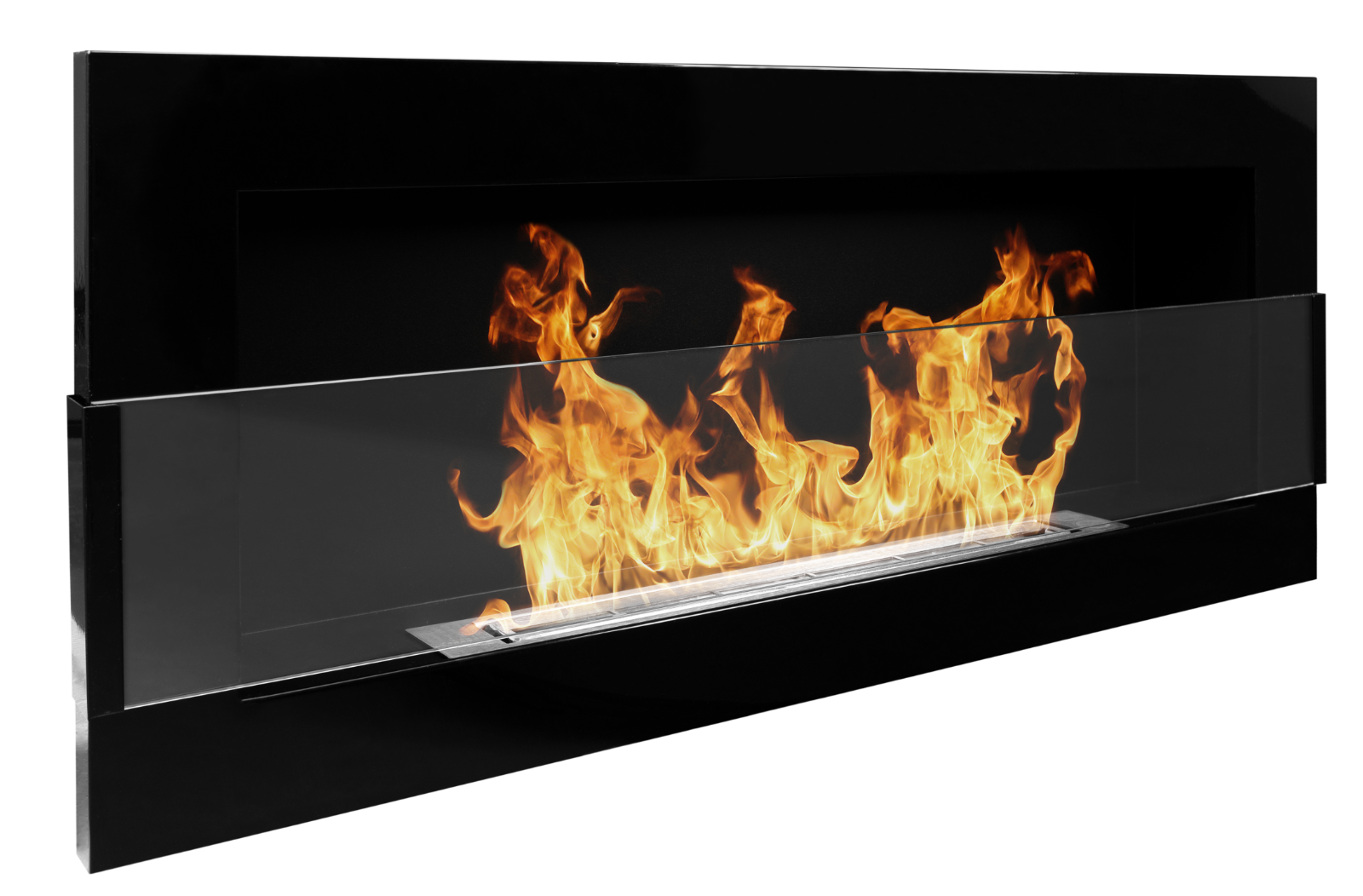 Gel- & Wand-Ethanol - Kamin 90 cm schwarz hochglanz Gelkamin Ethanolkamin