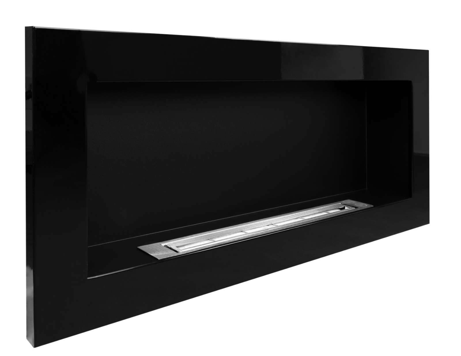 Gel- & Wand-Ethanol - Kamin 90 cm schwarz hochglanz Gelkamin Ethanolkamin