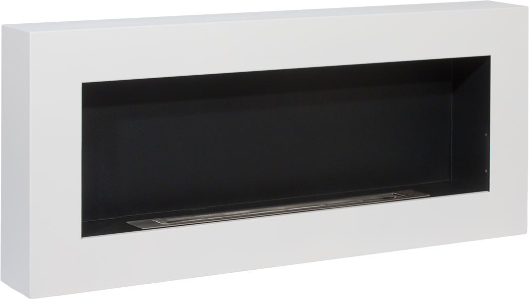 Gel- & Wand-Ethanol - Kamin 90 cm weiß hochglanz Gelkamin Ethanolkamin