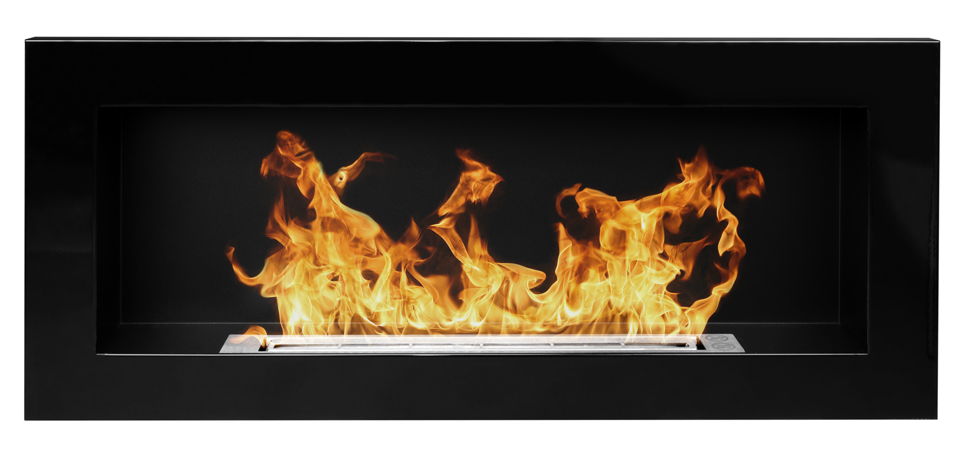 Campo24 - Gel and wall ethanol fireplace, black high gloss, 90 cm