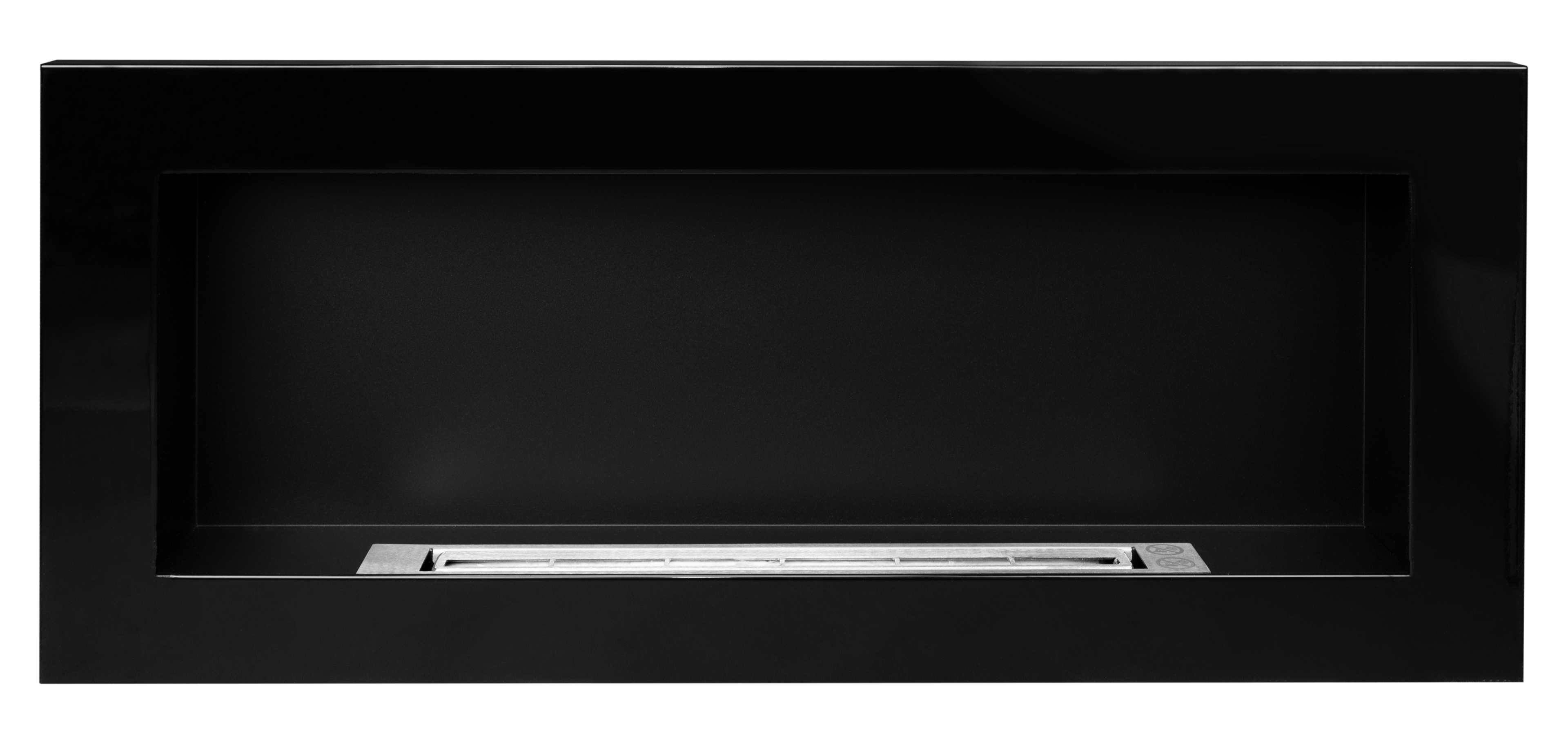 Campo24 - Gel and wall ethanol fireplace, black high gloss, 90 cm