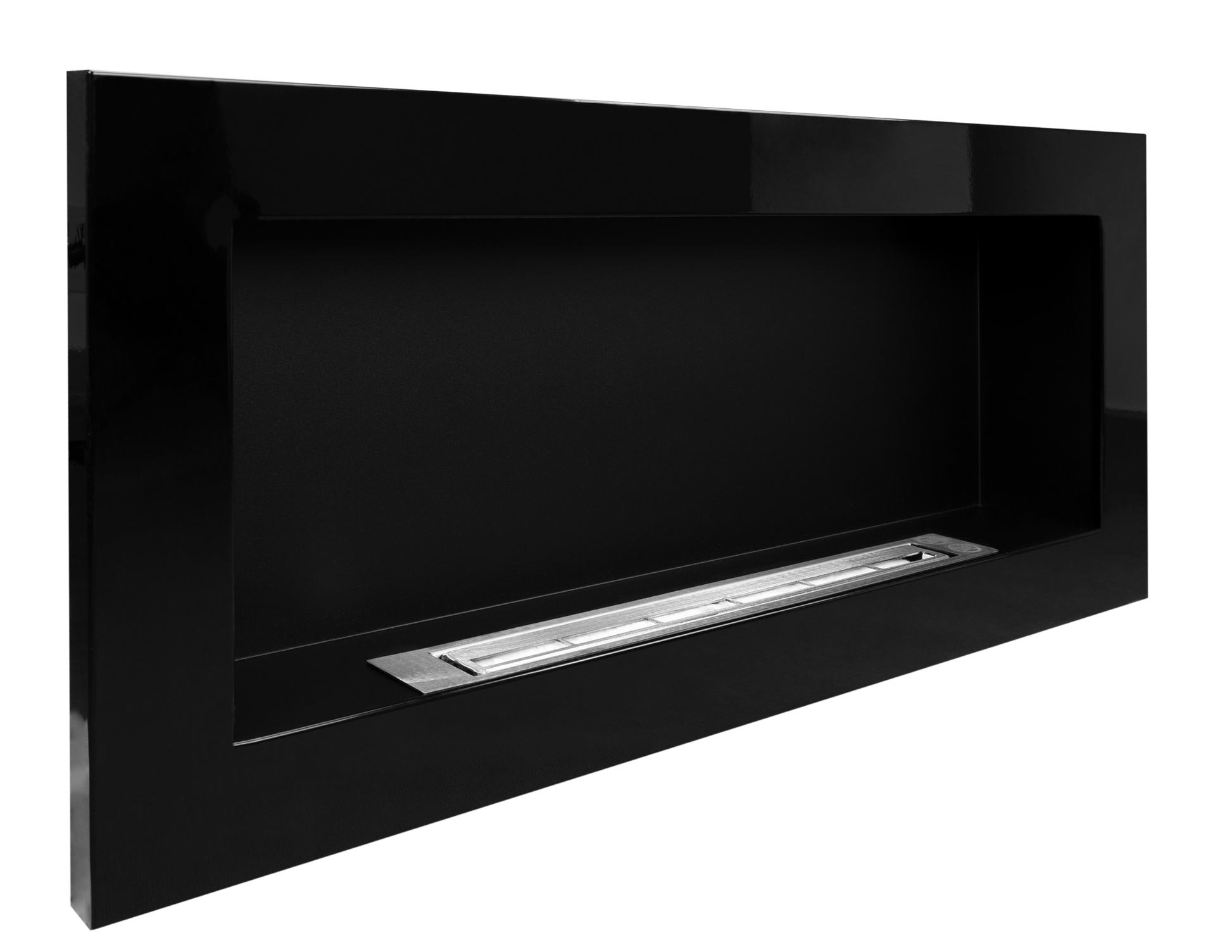 Campo24 - Gel- und Wand - Ethanol - Kamin, Schwarz Hochglanz, 90 cm