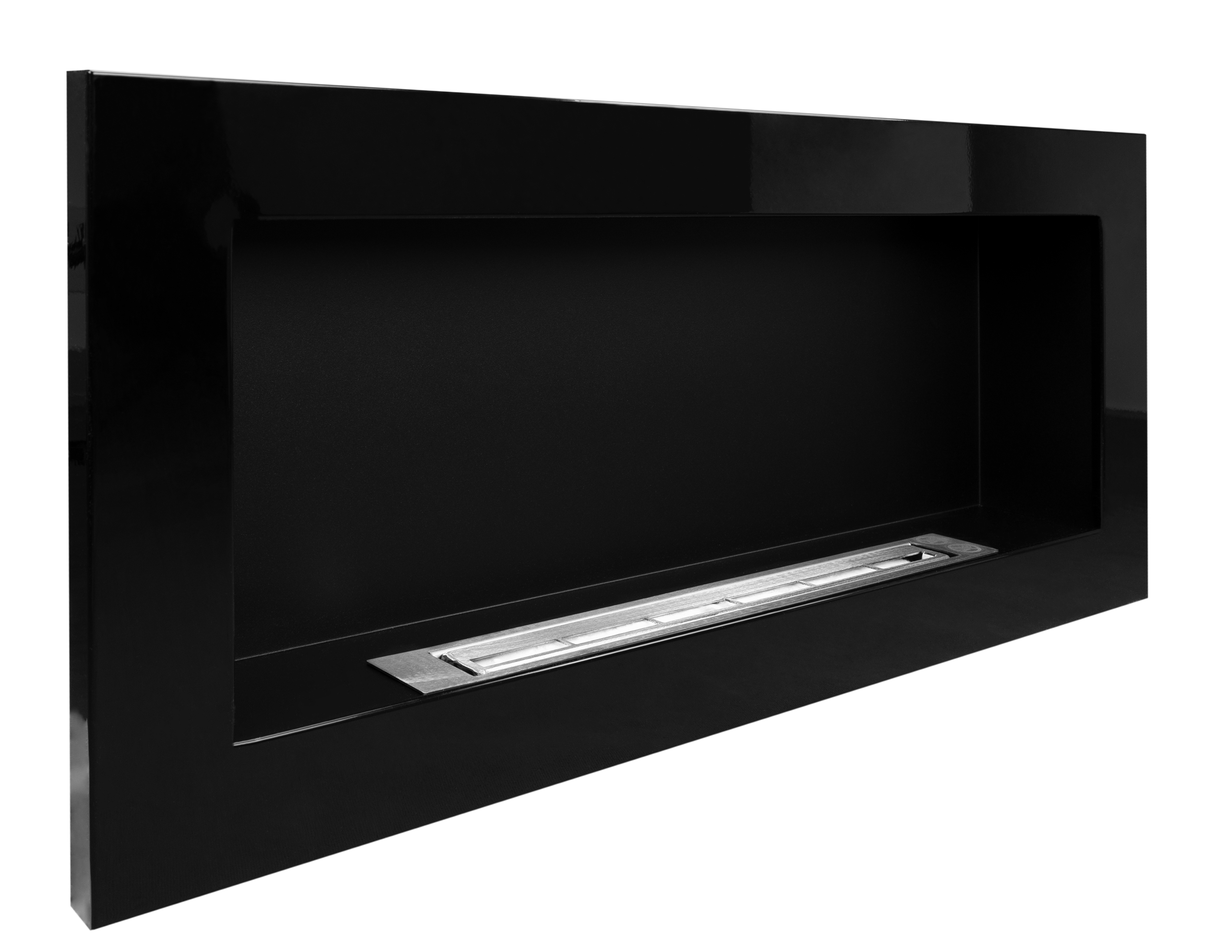 Campo24 - Gel and wall ethanol fireplace, black high gloss, 90 cm