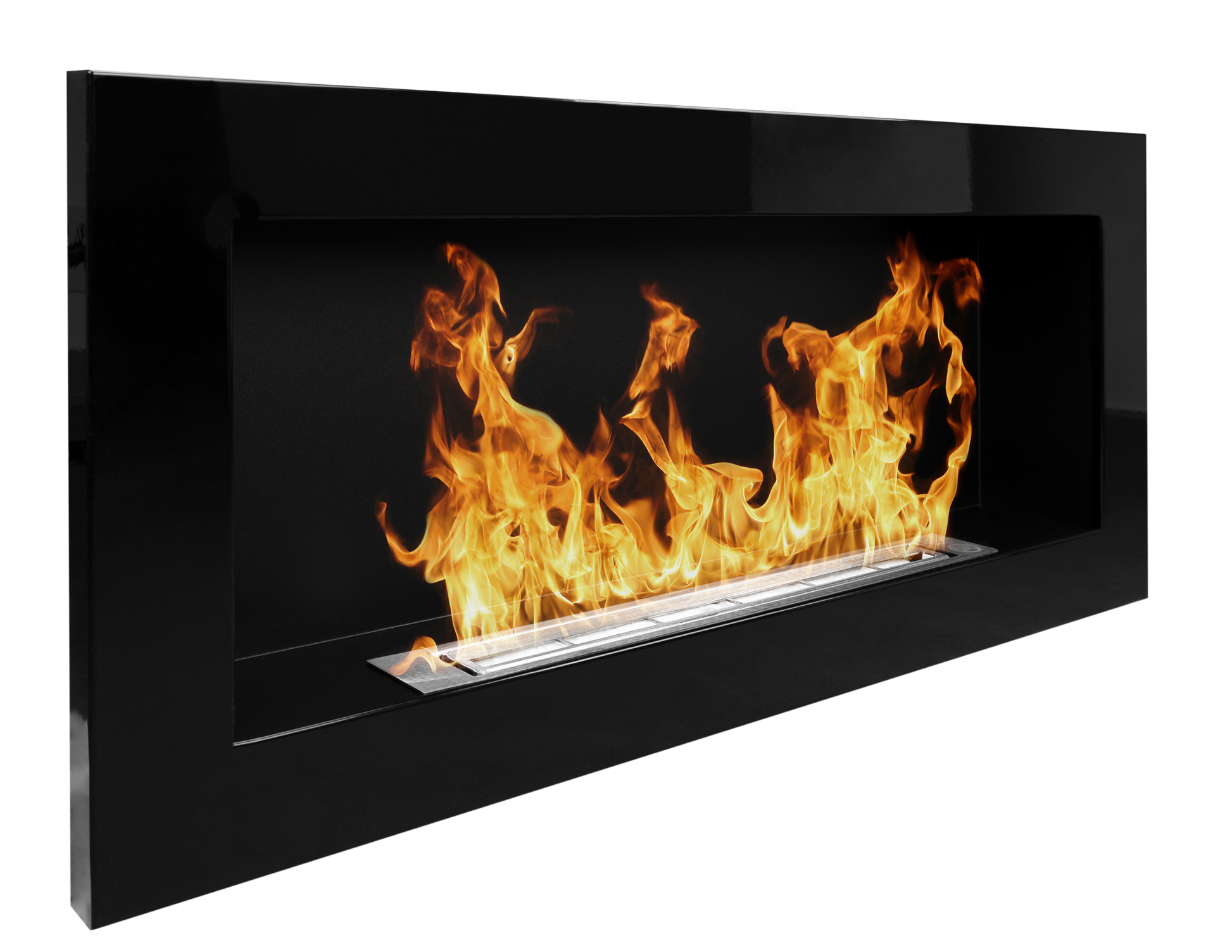 Campo24 - Gel- und Wand - Ethanol - Kamin, Schwarz Hochglanz, 90 cm