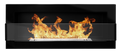 Campo24 - Gel &amp; Wall Ethanol Fireplace with Safety Glass - Gel Fireplace Ethanol Fireplace - Black High Gloss - 90cm