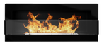 Campo24 - Gel &amp; Wall Ethanol Fireplace with Safety Glass - Gel Fireplace Ethanol Fireplace - Black High Gloss - 90cm