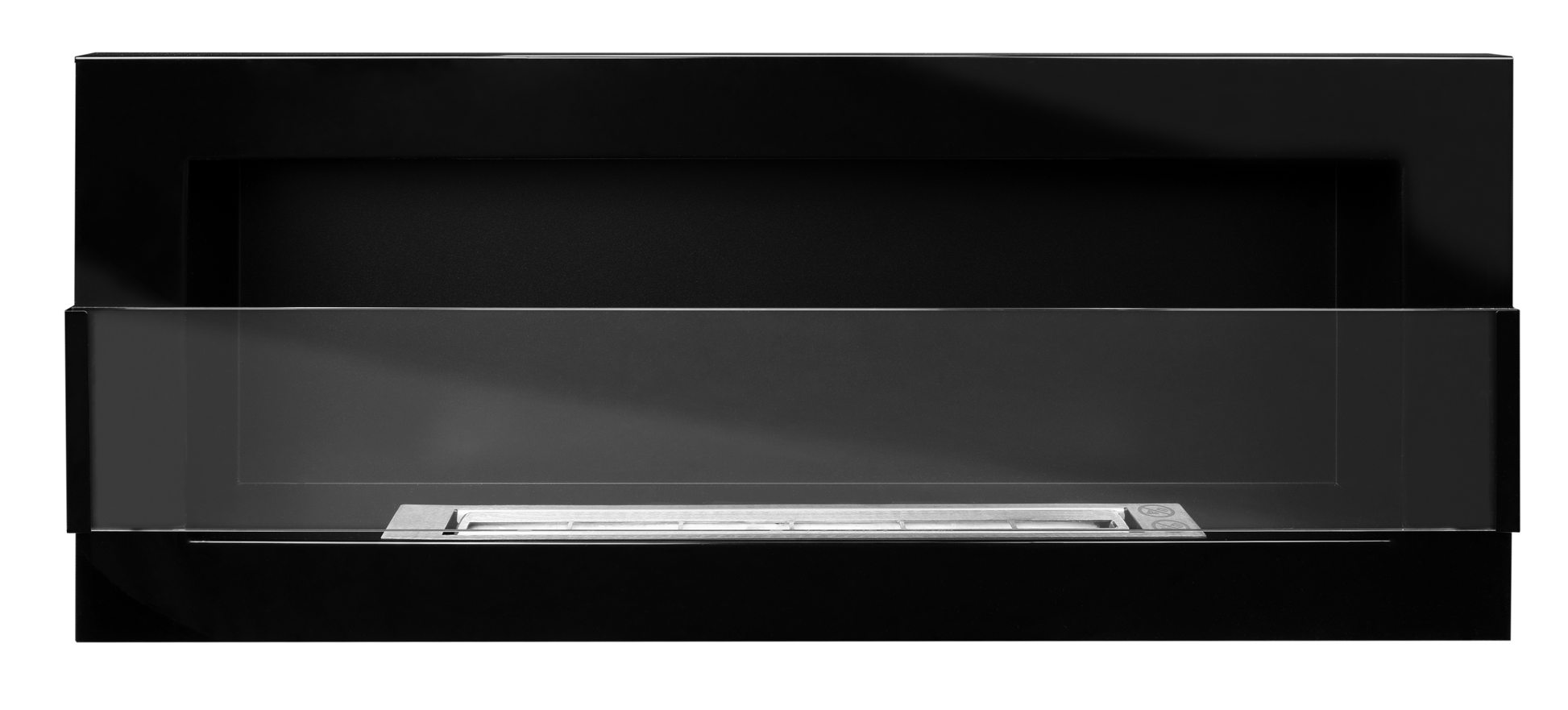 Campo24 - Gel- & Wand-Ethanol - Kamin mit Sicherheitsglas - Gelkamin Ethanolkamin - Schwarz Hochglanz - 90cm