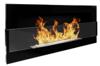 Campo24 - Gel &amp; Wall Ethanol Fireplace with Safety Glass - Gel Fireplace Ethanol Fireplace - Black High Gloss - 90cm