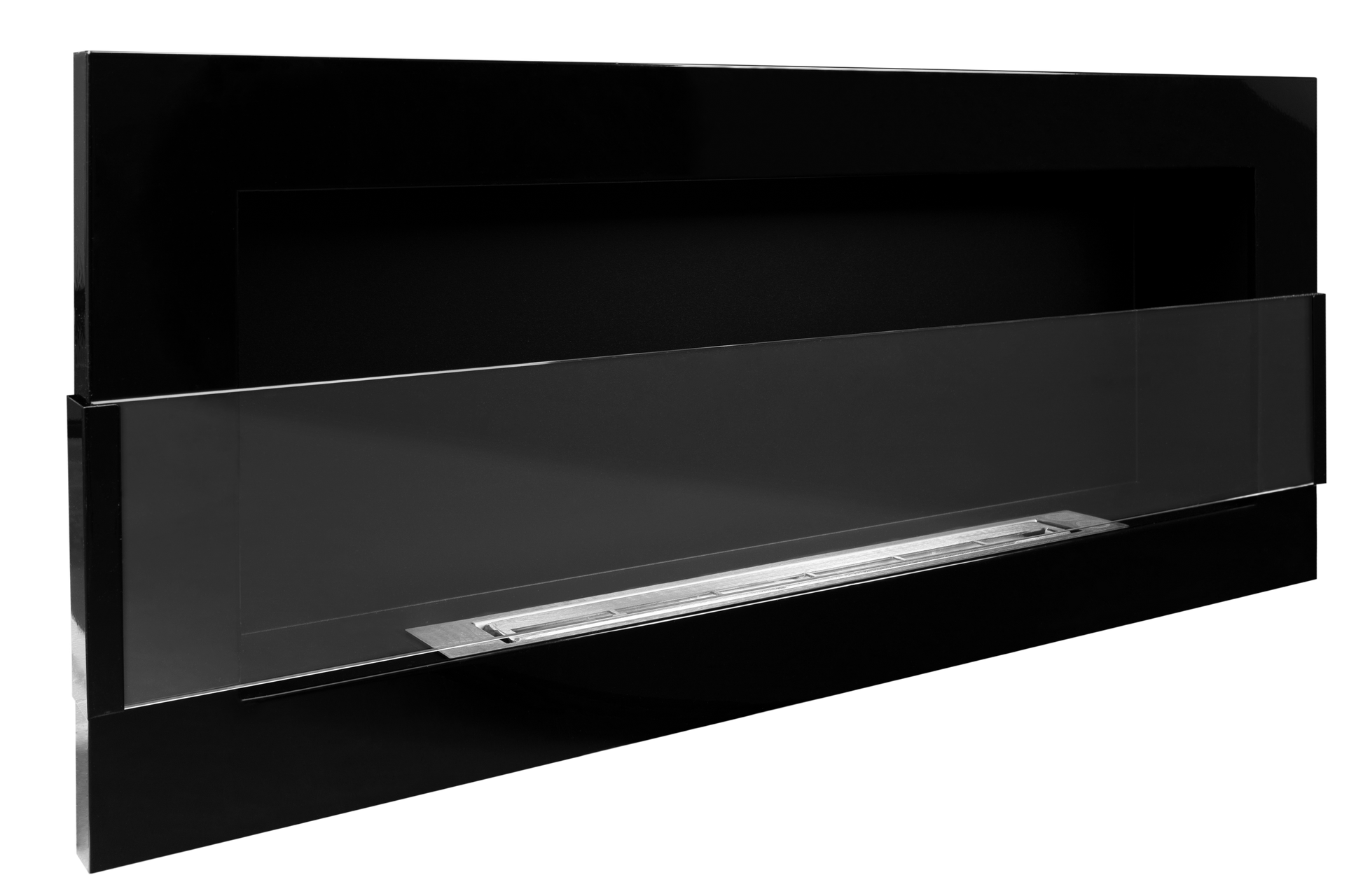 Campo24 - Gel- & Wand-Ethanol - Kamin mit Sicherheitsglas - Gelkamin Ethanolkamin - Schwarz Hochglanz - 90cm