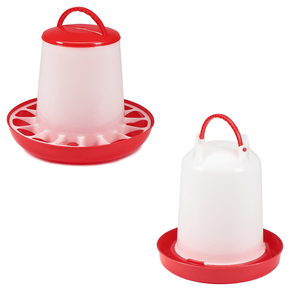 Stülptränke, Tränke, Wassertrog, Futtertrog, Futterspender für Geflügel Hühner