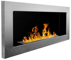 Campo24 gel and wall ethanol fireplace, stainless steel, 90 cm