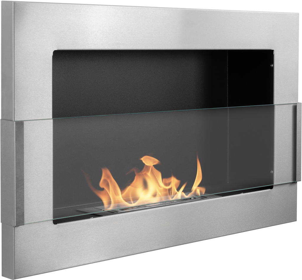 Campo24 Gel- und Wand - Ethanol - Kamin mit Sicherheitsglas, Edelstahl, 65cm