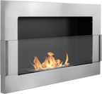Campo24 gel and wall ethanol fireplace with safety glass, stainless steel, 65cm