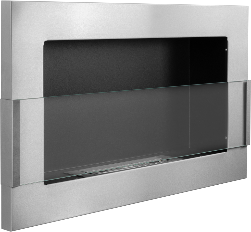 Campo24 Gel- und Wand - Ethanol - Kamin mit Sicherheitsglas, Edelstahl, 65cm