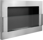 Campo24 gel and wall ethanol fireplace with safety glass, stainless steel, 65cm