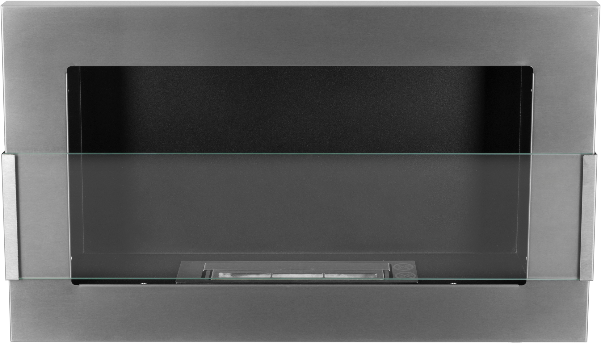 Campo24 Gel- und Wand - Ethanol - Kamin mit Sicherheitsglas, Edelstahl, 65cm