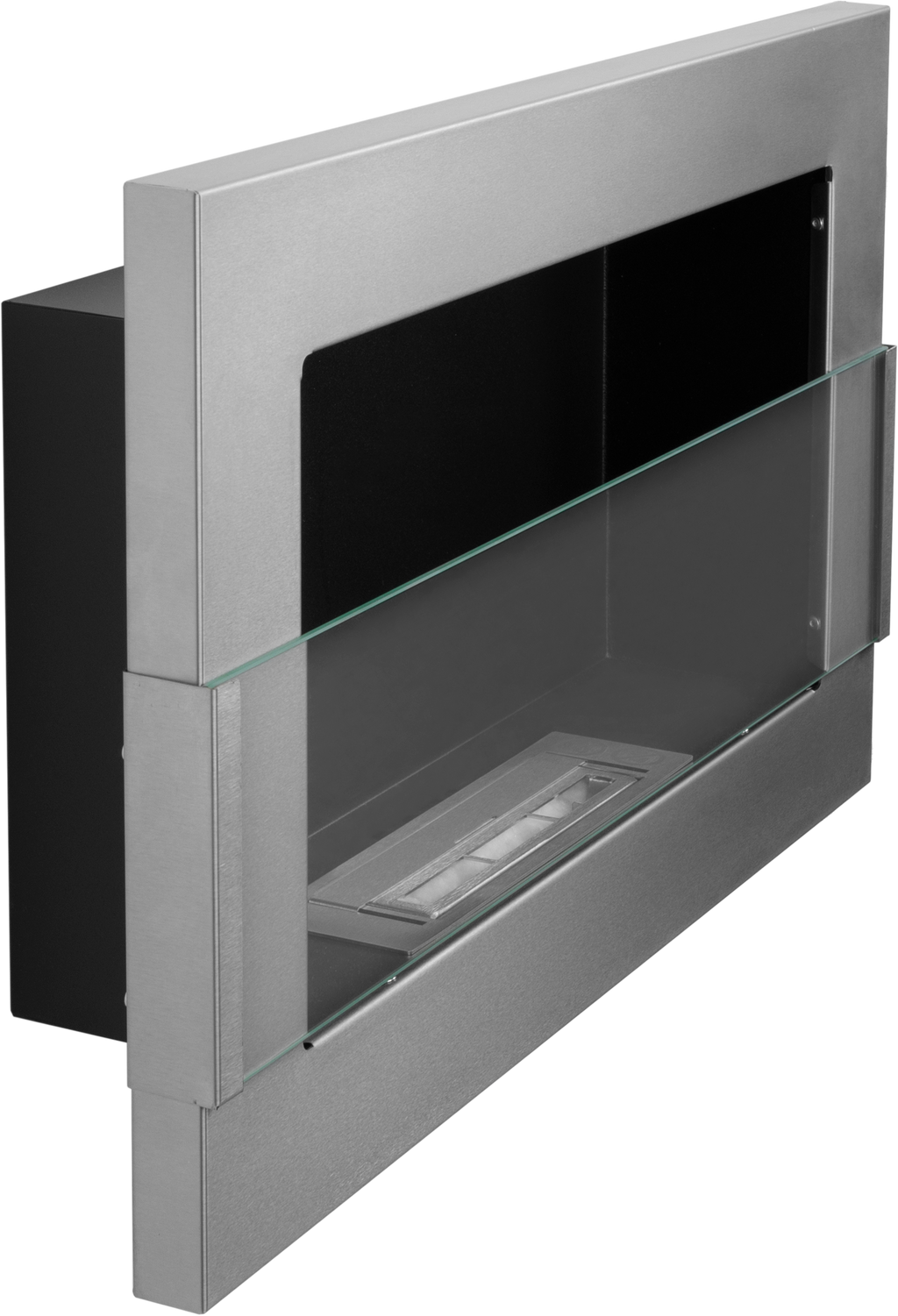 Campo24 Gel- und Wand - Ethanol - Kamin mit Sicherheitsglas, Edelstahl, 65cm
