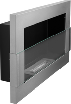 Campo24 gel and wall ethanol fireplace with safety glass, stainless steel, 65cm