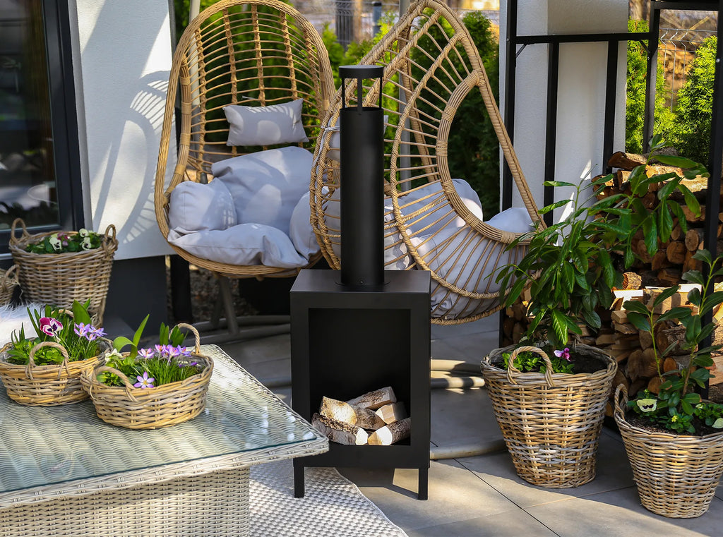 Campo24- Terrassenfeuer Standkamin Gartenkamin Terrassenkamin Feuerstelle Ethanolfeuer Bioethanolbrenner