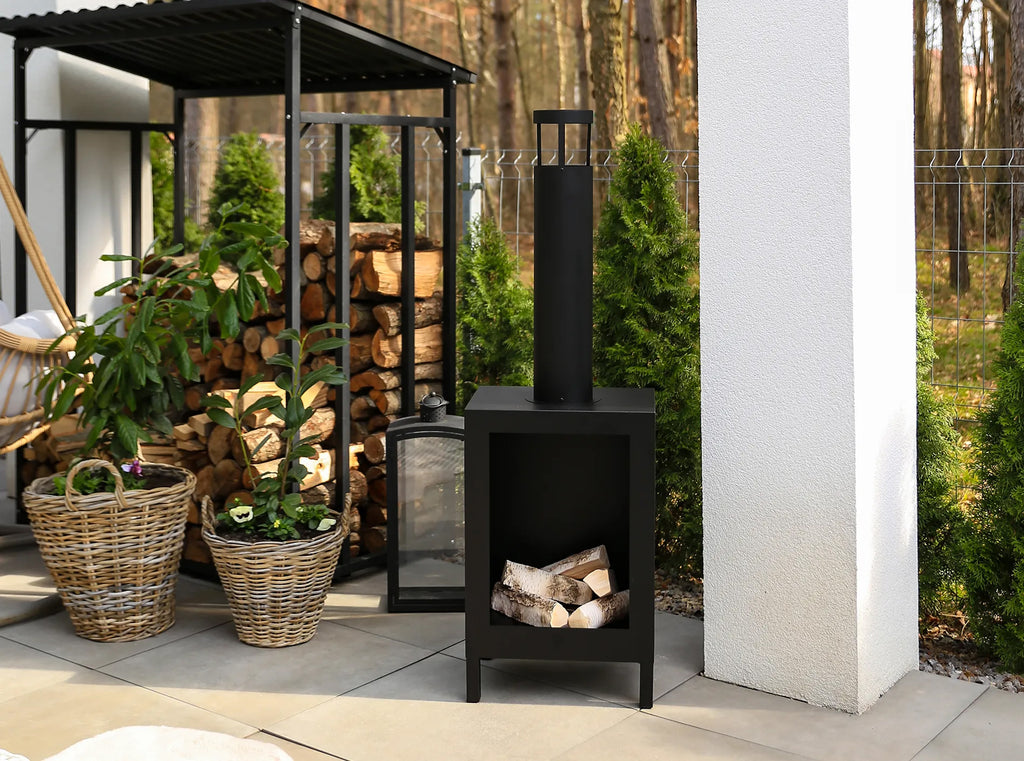Campo24- Terrassenfeuer Standkamin Gartenkamin Terrassenkamin Feuerstelle Ethanolfeuer Bioethanolbrenner