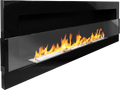 Campo24 Ethanolkamin Wandkamin 1200×400mm Schwarz hochglanz Kamin mit Sicherheitsglas im modern Design