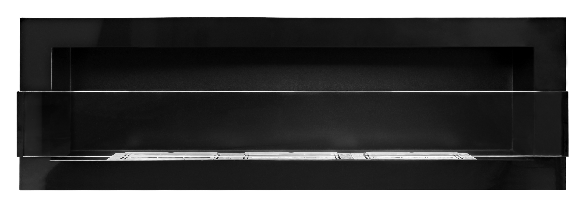 Campo24 Ethanolkamin Wandkamin 1200×400mm Schwarz hochglanz Kamin mit Sicherheitsglas im modern Design