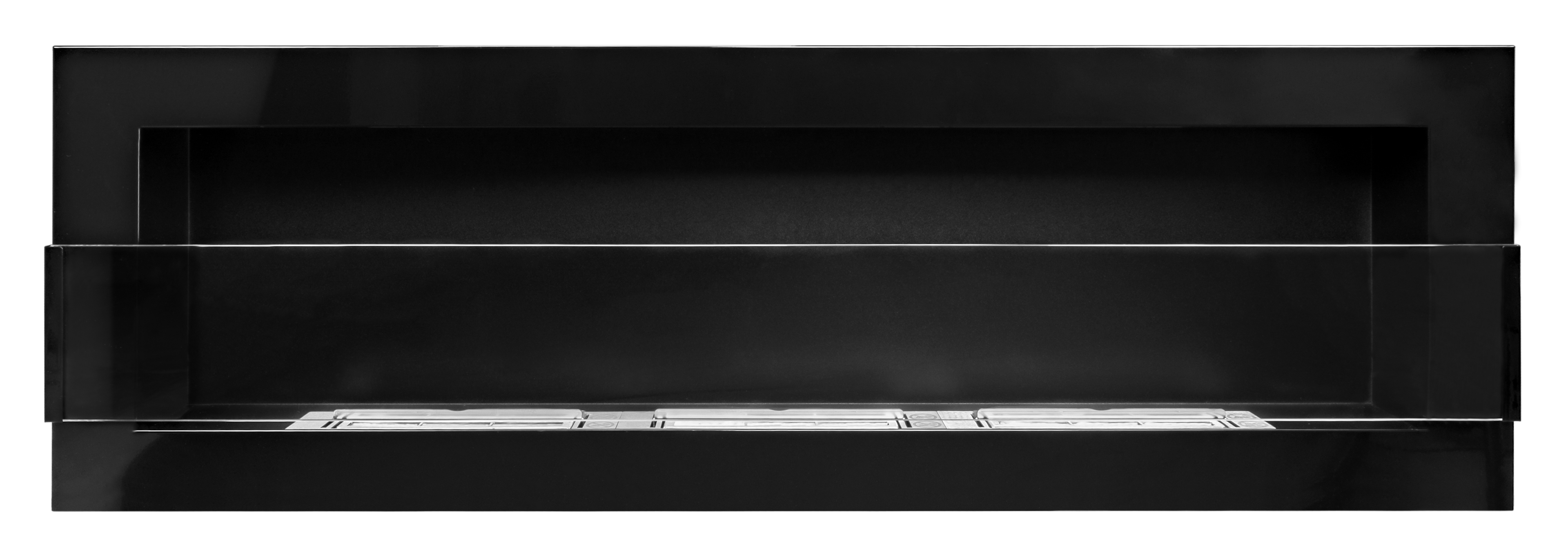 Campo24 Ethanolkamin Wandkamin 1200×400mm Schwarz hochglanz Kamin mit Sicherheitsglas im modern Design