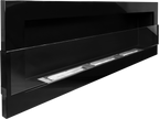 Campo24 Ethanolkamin Wandkamin 1200×400mm Schwarz hochglanz Kamin mit Sicherheitsglas im modern Design