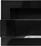 Campo24 Ethanolkamin Wandkamin 1200×400mm Schwarz hochglanz Kamin mit Sicherheitsglas im modern Design