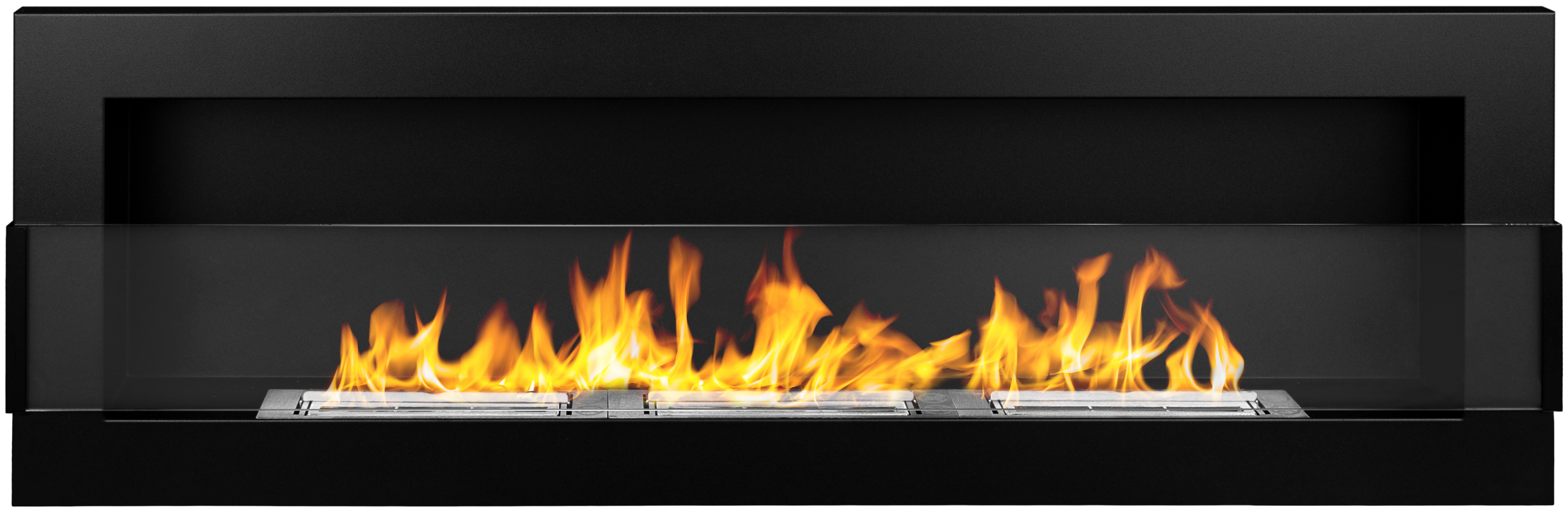 Campo24 Ethanolkamin Wandkamin 1200×400mm Schwarz matt Kamin mit Sicherheitsglas im modern Design