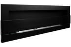Campo24 Ethanolkamin Wandkamin 1200×400mm Schwarz matt Kamin mit Sicherheitsglas im modern Design