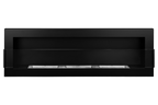 Campo24 Ethanolkamin Wandkamin 1200×400mm Schwarz matt Kamin mit Sicherheitsglas im modern Design