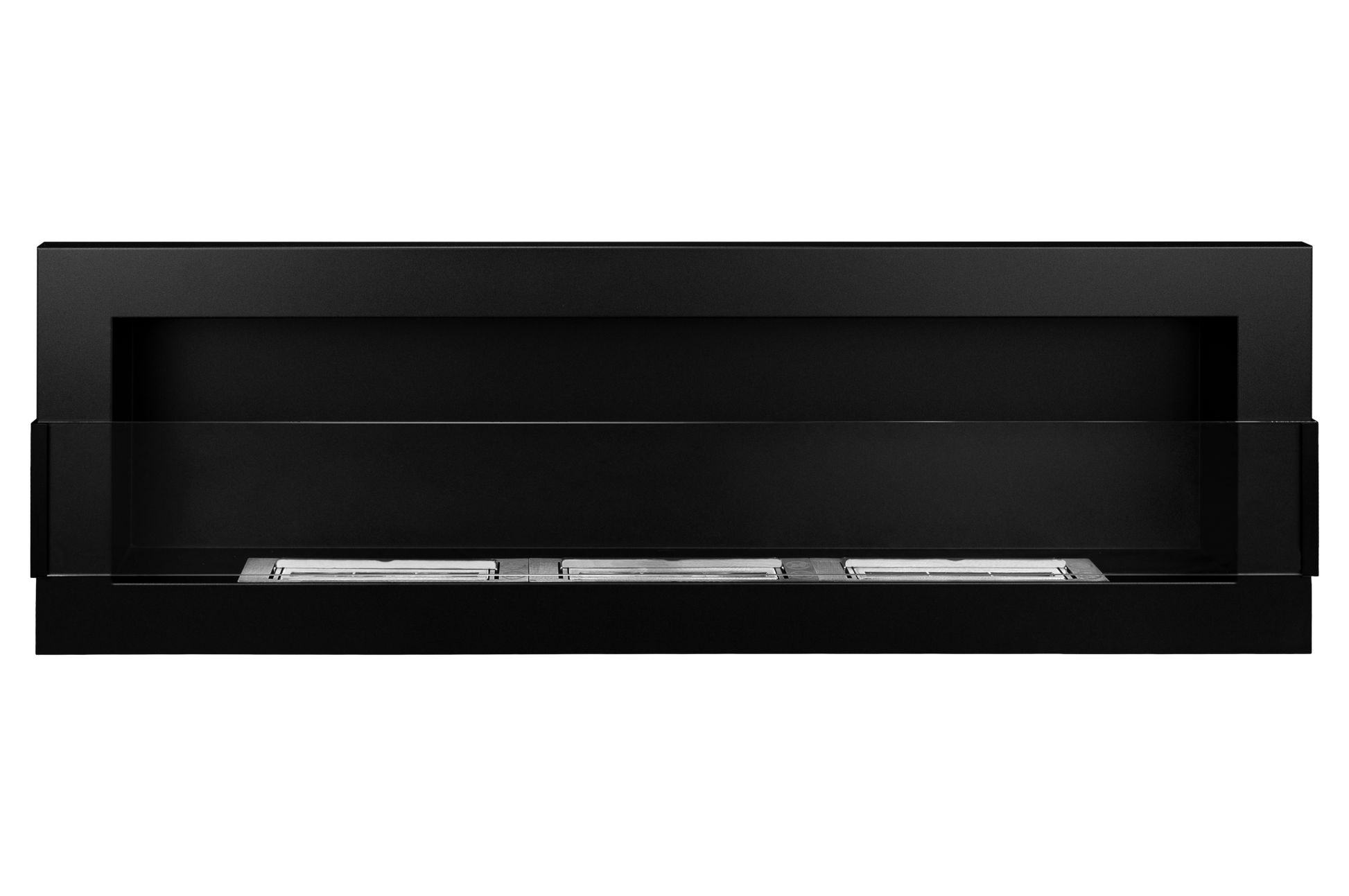 Campo24 Ethanolkamin Wandkamin 1200×400mm Schwarz matt Kamin mit Sicherheitsglas im modern Design