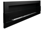 Campo24 Ethanolkamin Wandkamin 1200×400mm Schwarz matt Kamin mit Sicherheitsglas im modern Design