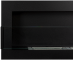 Campo24 Ethanolkamin Wandkamin 1200×400mm Schwarz matt Kamin mit Sicherheitsglas im modern Design